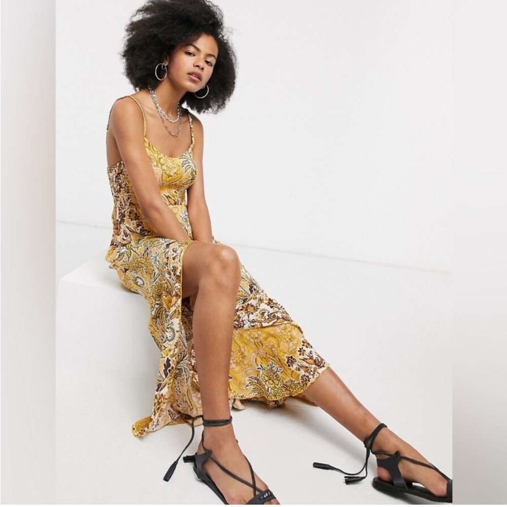 Free People Smocked Slip Dress Bohemian Maxi - Picture 2 of 7